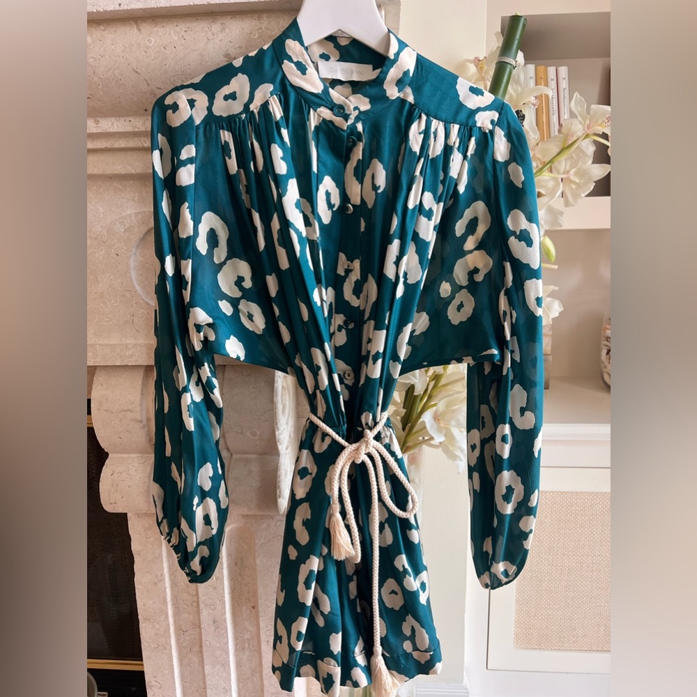 Zimmermann Blue Jumpsuit with White Dot Print – Playful and Chic